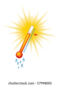 Extreme Heat Summer Thermometer Sun Vector Weather