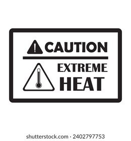 extreme heat warning icon logo vector design template