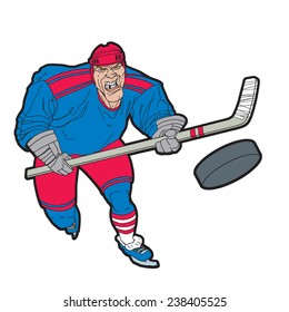 Extreme hockey player in vector format