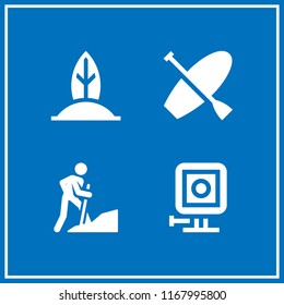 extreme icon. 4 extreme vector set. surf, climbing and gopro icons for web and design about extreme theme