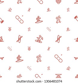 extreme icons pattern seamless white background. Included editable outline surfing, snowboard, spy camera, snow board, rowing, skateboard icons. extreme icons for web and mobile.