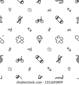 extreme icons pattern seamless white background. Included editable outline bicycle, parachute, aqualung, rowing, paintball, skate board icons. extreme icons for web and mobile.
