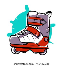 Extreme Inline Skates Icon. Aggressive Roller Skates