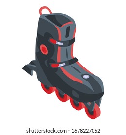 Extreme inline skates icon. Isometric of extreme inline skates vector icon for web design isolated on white background