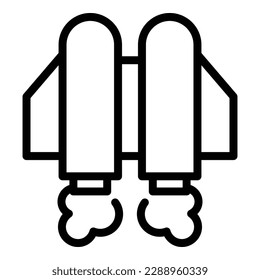 vector de contorno de icono de jetpack extremo. La carrera laboral. Aptitud para el éxito