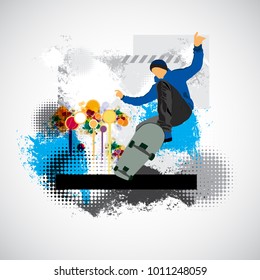 Extreme jump, sport background