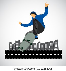 Extreme jump, sport background