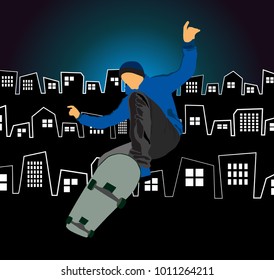 Extreme jump, sport background
