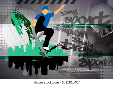 Extreme jump, sport background