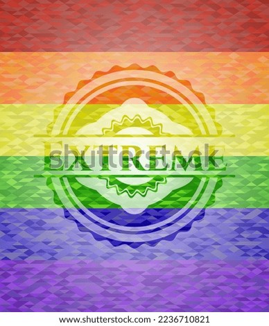 Extreme lgbt colors emblem. Vector Illustration. Mosaic. 