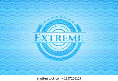 Extreme light blue water emblem background.