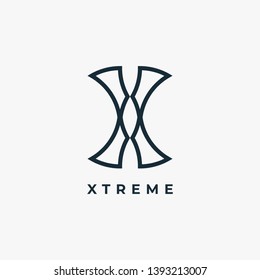 Extreme logo. logo icon created in creative way. fully vector and royalty free.
