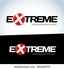 Extreme. Logo with the word extreme. Isolated vector illustration.
