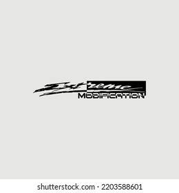 extreme modified text sticker in black and white
