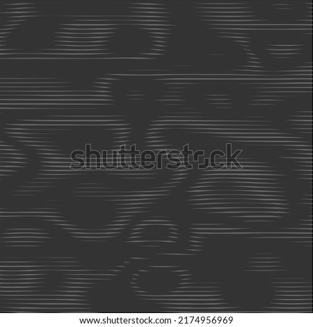 An extreme moire pattern. Crossing gray stripes waves, intentional distortion effect, with circular zones of disturbance. Optical illusion art background. Vector digital texture