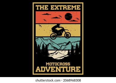 The extreme motocross adventure design vintage retro