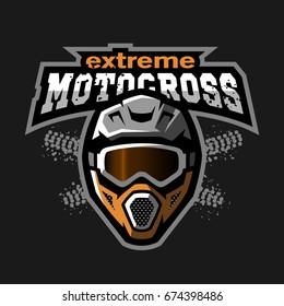 Extreme motocross logo, on a dark background.