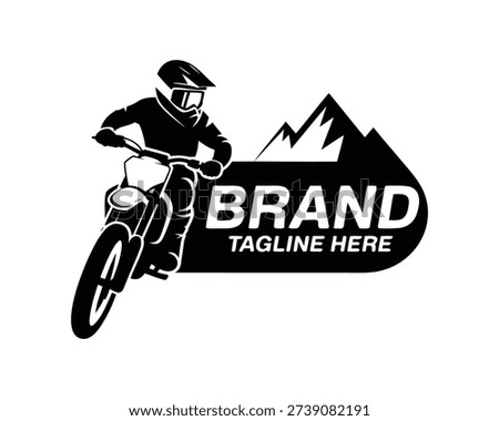 Extreme Motocross Rider Performing a High Jump Stunt on Dirt Bike Vector