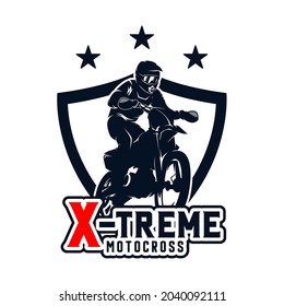 Extreme motocross sport logo design template