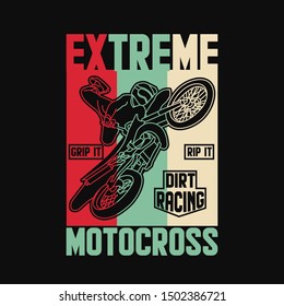 extreme motocross for t shirt design