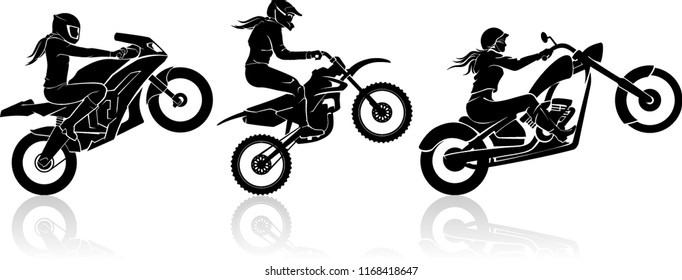 Extreme Motorbike Female Rider