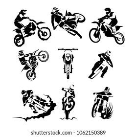 Extreme motorbike vector set