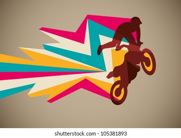 Extreme motorcycling poster. Vector illustration.