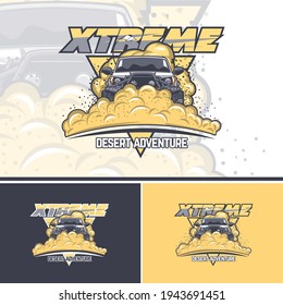 Extreme off-road car in three variants for printing on t-shirts.