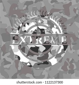 Extreme on grey camouflage texture