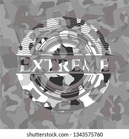 Extreme on grey camouflaged pattern