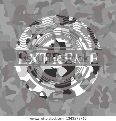 Extreme on grey camouflaged pattern