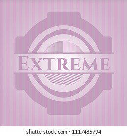 Extreme pink emblem. Retro