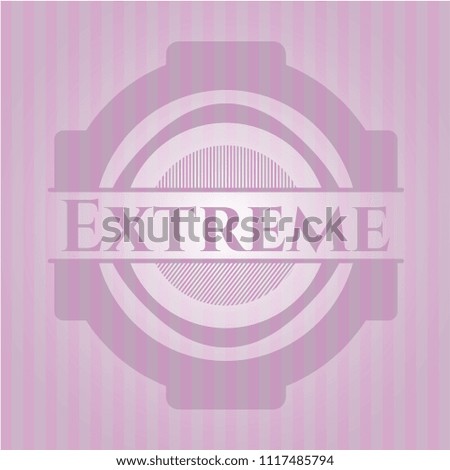 Extreme pink emblem. Retro
