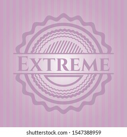 Extreme pink emblem. Vector Illustration. Detailed.