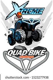 Extreme Quad bike logo, isolated background.