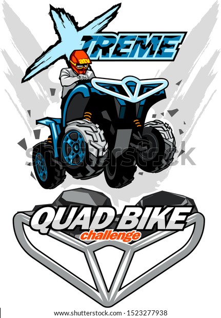 Extreme Quad Bike Logo Isolated Background Stock Vector (Royalty Free ...