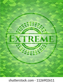 Extreme realistic green mosaic emblem