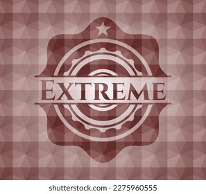 Extreme red emblem with geometric pattern. Seamless. 