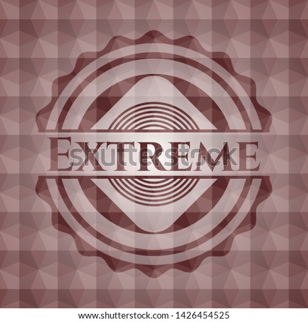 Extreme red emblem with geometric pattern. Seamless.