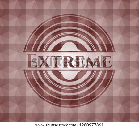 Extreme red seamless geometric pattern emblem. Seamless.