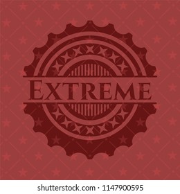 Extreme retro style red emblem