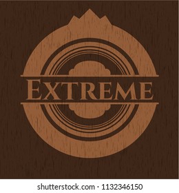 Extreme retro style wood emblem