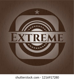 Extreme retro style wood emblem