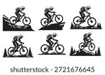 Extreme Rider Vector Bundle Mountain Bike, Dirt Bike, and Motorcycle Illustration Collection