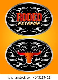 Extreme Rodeo Cowboy Belt Buckle Vector Design