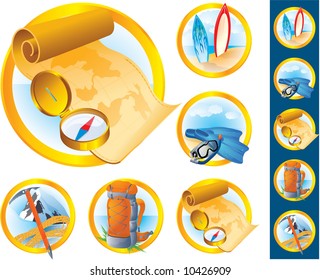 Extreme. Set of vector travel icons.