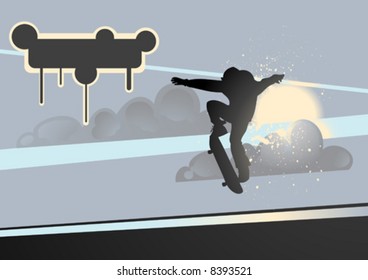 extreme skateboard vector