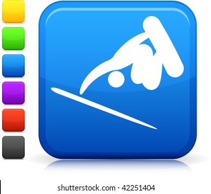 Extreme Skateboarding icon on square internet button  Six color options included.