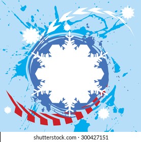 Extreme snowflake.Abstract winter banner