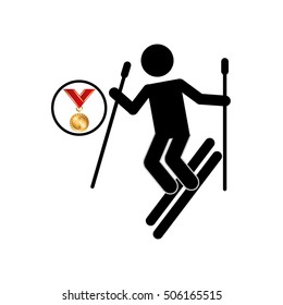 extreme sport avatar ski design vector illustration eps 10